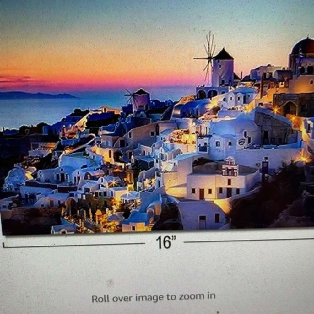QTESPEII Santorini Island Wall Art Greece Nature Landscape Picture Canvas Prints